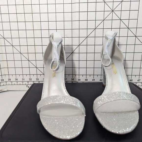 NEW- Size 9 Womens DREAM PAIRS Women's Chunk Low Heel Pump Sandals Silver - Picture 5 of 6